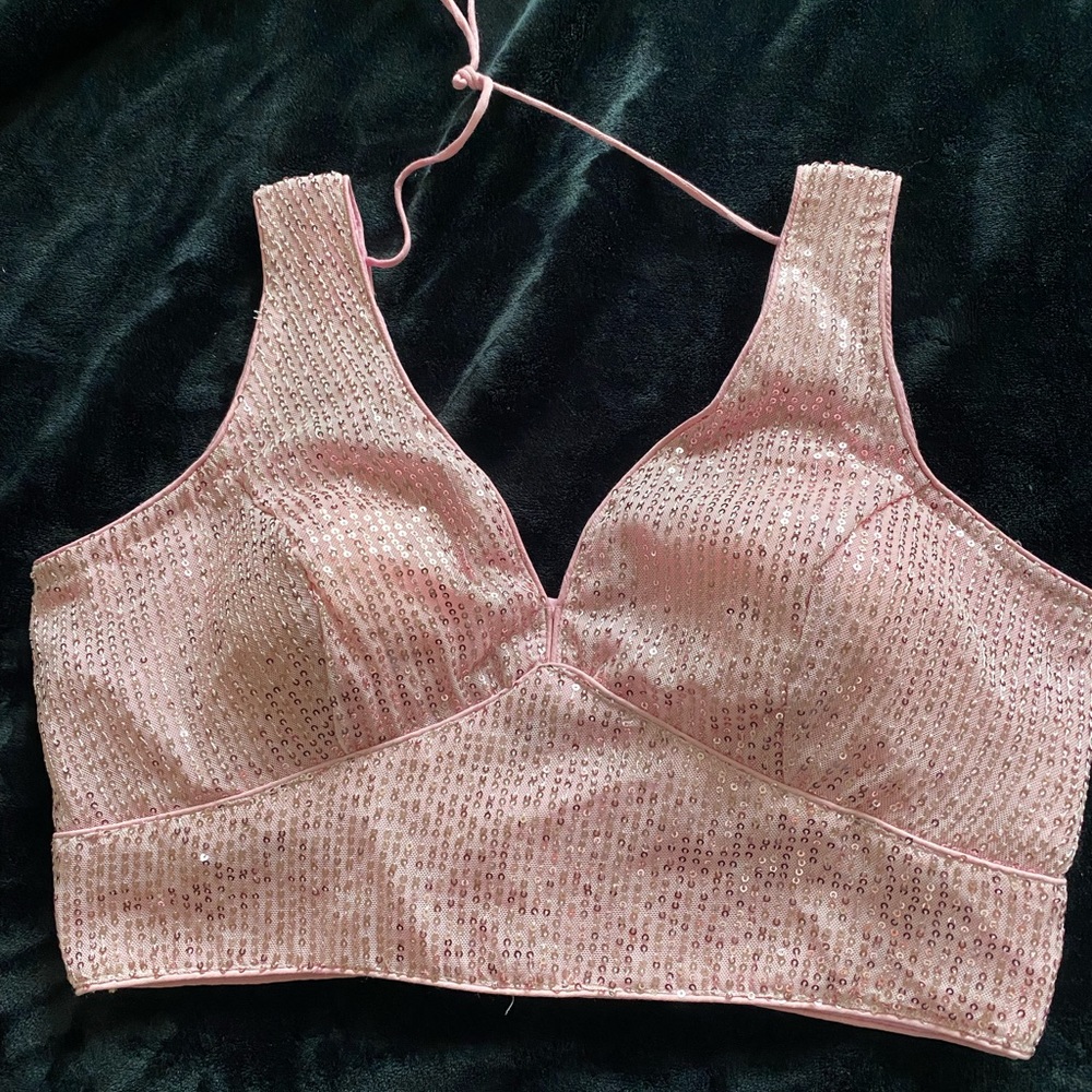Beautiful brand new blouse that can be teamed up with Saree/Lehnga in light pink
